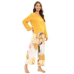 Ensemble de pyjama en rayonne à manches longues pour femmes, vêtements décontractés pour la maison, tenue de nuit - Product Image 3