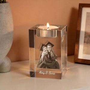 Portavelas de Cristal con Foto de Mascota 3D Personalizada, Fotografías Grabadas en Cristal Conmemorativo, Decoración del Hogar, Regalo para Él, Ella - Product Image 5