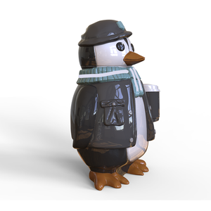 กระปุกกาแฟเรซิ่นรูปสัตว์สุดเก๋ ดีไซน์ทันสมัย รูปเพนกวินสวมหมวก สำหรับตกแต่งบ้านและห้องครัว - Product Image 6