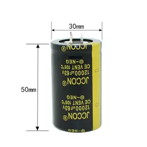 JCCON 63v12000uf 63V 12000uF 30x50 Condensador electrolítico de aluminio Snap-In Condensador electrolítico especial para fiebre Audio Hifi