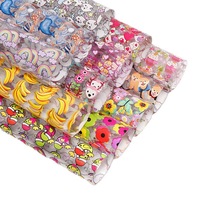 Tissu en cuir PVC synthétique personnalisé à motif de fleurs arc-en-ciel 30CM * 120CM pour vêtement chaussures
