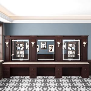 Table de Barbier Vintage en Bois de Style Européen avec Miroir et Chaise de Barbier avec Lumières, Mobilier de Salon de <span class=keywords><strong>Coiffure</strong></span> pour Hommes - Product Image 3