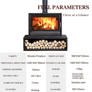 Poêle à <span class=keywords><strong>bois</strong></span> moderne en acier pour salon, villa, hôtel – Chauffage d'hiver intérieur - Product Image 5