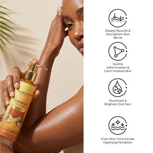 Huile corporelle raffermissante au curcuma bio, huile nourrissante végane anti-âge après-soleil <span class=keywords><strong>pour</strong></span> peaux <span class=keywords><strong>sèches</strong></span> et abîmées - Product Image 3