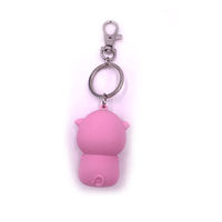 Porte-clés en silicone en forme de cochon mignon, vente en gros, porte-clés en PVC, nouveauté très demandée