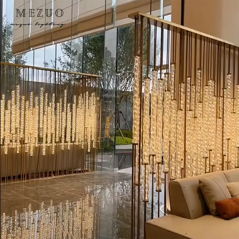 Colonna di cristallo acrilico su misura colonna di vetro luce di lusso hall Hotel Club decorazione di lusso lampadario a Led