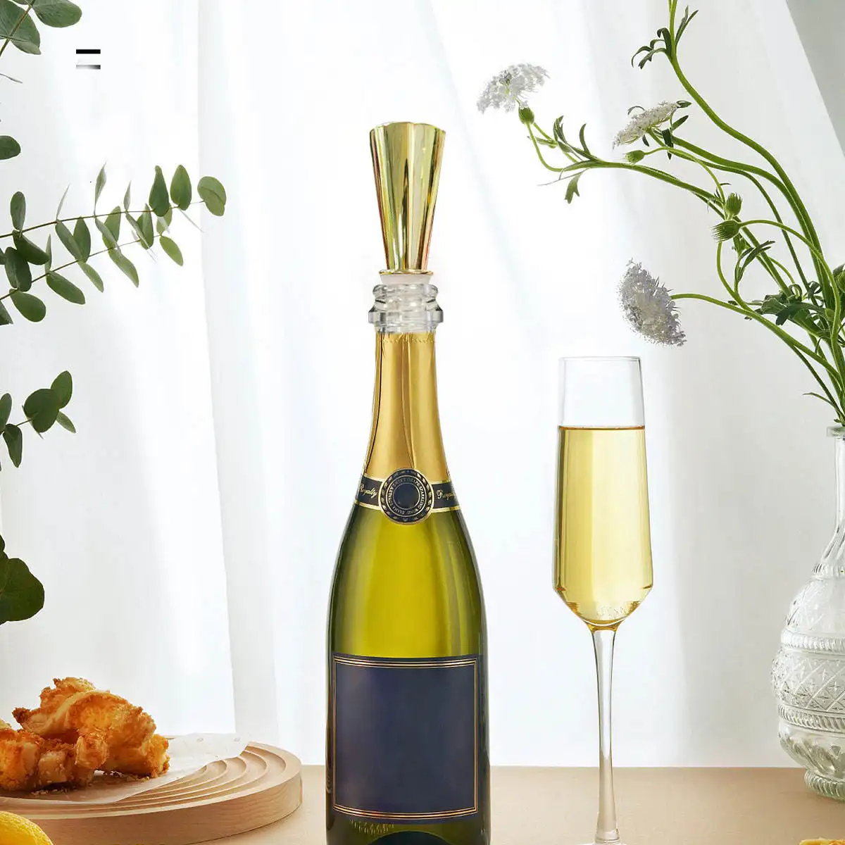 ABS Portable Champagne Funnel Pourer, Wine Bottles Champagne Sipper Wine Accessories Set