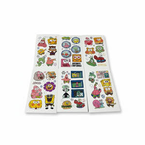 Cute SpongeBob Patrick Star Cartoon <b>Temporary</b> Tattoos Kids Birthday Party Decoration Stickers Safe Non Toxic Tattoos - Product Image 1