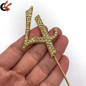 4 anni decorazione per torta per festa di 4 anni con cristalli d'oro strass Cake Topper - Product Image 4