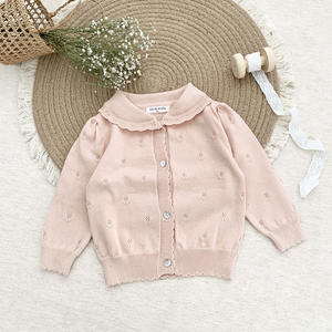 Pull cardigan pour bébé fille, hiver 2022, style vintage, tricoté, vêtements pour enfants, vente en gros 025AS22169 - Product Image 3