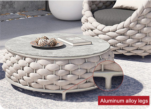 Phật sơn nhà máy bán chạy nhất Bắc Âu thiết kế Patio đồ gỗ ngoài trời dệt mây <span class=keywords><strong>sofa</strong></span> giải trí vườn <span class=keywords><strong>Set</strong></span> với Bàn cà phê - Product Image 3