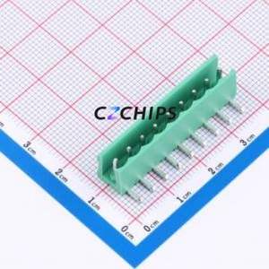 MXHT396R-3.96-09P-GN01-Cu-A Plug-in Terminal Block Bent Lead Through Hole,P=3.96mm Board-to-Board / Socket - Open 1x9P 3.96mm - Product Image 1