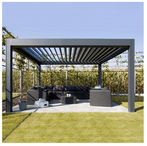 Pérgola de Aluminio para Patio, Techo Bioclimático con Rejillas, Impermeable, Parasol para Jardín, <span class=keywords><strong>Terraza</strong></span> junto a la Piscina, para Uso en Exteriores - Product Image 3