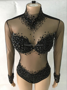 Novance Y2113-B nouveau produit 2022 populaire bleu foncé diamants maille vêtements <span class=keywords><strong>pour</strong></span> femmes barboteuses femmes combinaison <span class=keywords><strong>pour</strong></span> la fête - Product Image 4
