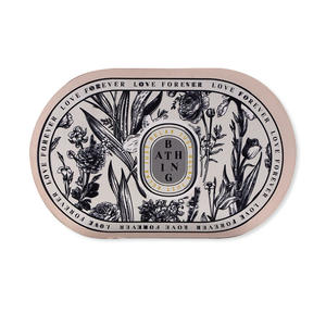 แผ่นรองอาบน้ำรูปวงรีจากดินไดอะตอม ลายดอกไม้ ดูดซับน้ำได้ดี มีแผ่นยางรองด้านหลัง สำหรับห้องน้ำ - Product Image 1