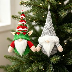 Décoration de Noël : Poupée sans visage tricotée, jouet en peluche, ornement de vacances, Père Noël créatif, Rudolph lumineux - Product Image 1