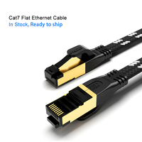 Pabrik OEM Cat6 Cat7 Cat8 kabel Patch datar kabel jalinan terlindung Internet Cat 8 UTP STP kabel jaringan Ethernet