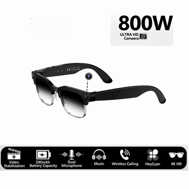W630 Smart AI Glasses 4K HD Camera 290mAh Magnetic Charging IP66 Waterproof Dual-mic Noise Cancellation Anti-Shake HeyCyan App