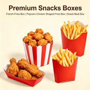 Boîte à frites en papier à faible MOQ, logo personnalisé, pour nuggets de poulet, pop-corn, frites, emballage imprimé pour restauration rapide, vente en gros - Product Image 5