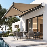 Auvent rétractable motorisé de luxe écologique avec auvent anti-pluie, en acrylique résistant aux UV, durable, pour terrasse et jardin