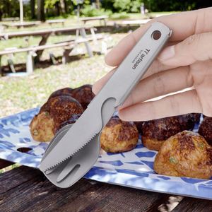 Ensemble de couverts de camping 4 pièces/ensemble, comprenant cuillère, fourchette, couteau et ouvre-bouteille pour la cuisine en plein air - Product Image 2