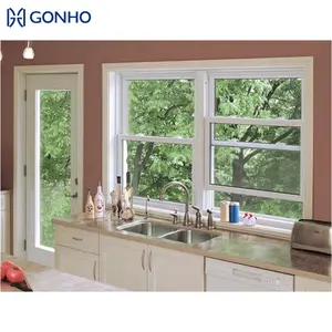 GONHO fabrika doğrudan alüminyum tek sürme pencereler termal mola pencere kanatlı cam pencereler