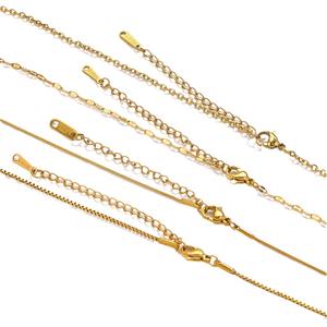 Hipoalerjenik dayanıklı ekonomik çok yönlü 18K altın kaplama paslanmaz çelik 40 + 5cm aksesuarları el yapımı DIY takı - Product Image 5