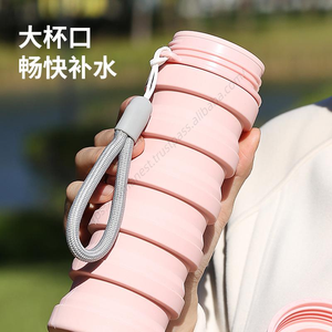 Bouteille d'eau pliable en silicone en gros, très vendue, écologique, grande capacité, portable, anti-fuite, avec boucle, vente directe - Product Image 3