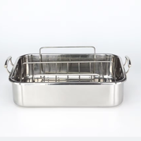 Rôtissoire en acier inoxydable 16.5 pouces grande avec grille