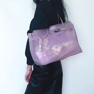 Jelly for for Style 2026 <strong>Summer</strong> Large Capacity Platinum Double Shoulder Strap Cover Closure Polyester Lining <strong>Bag</strong> - Product Image 2