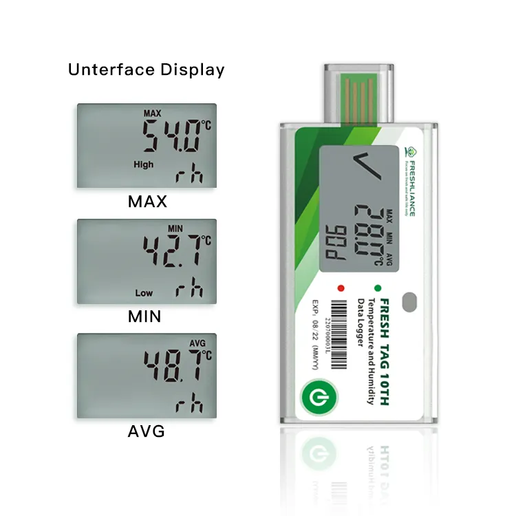 Enregistreur de donnees d humidite et de temperature a usage industriel jetable