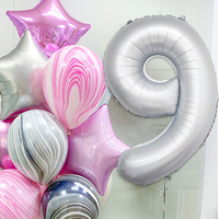 Ballons Chiffres Joyeux Anniversaire, Remise de Diplôme, Noël – Ballons Métalliques Blancs Chromés Épais de 40 Pouces pour Mariage et Fête d'Anniversaire
