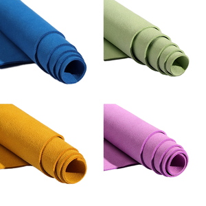 جلد شمواه مزدوج من الجلد المدبوغ وصديع البيئة جلد ميكروفايبر معاد تدويره للأحذية جلد صناعي للأحذية من جلد الغزال المايكروفايبر - Product Image 3