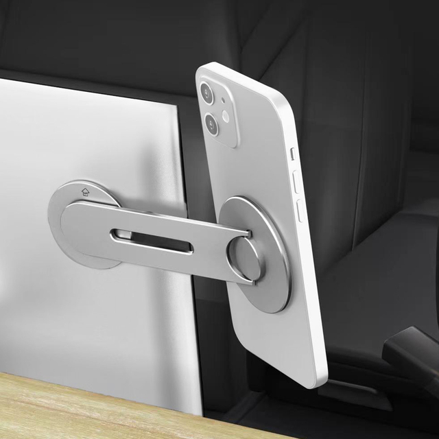 Adjustable Computer Monitor Expansion Bracket Laptop Side Mount Clip Magnetic Phone Holder for iPhone Series