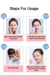 Electric Facial Cleansing <strong>Brush</strong> Silicone <strong>Sonic</strong> Face Cleaner Deep Pore <strong>Cleaning</strong> Skin Massager Face Cleansing <strong>Brush</strong> - Product Image 5