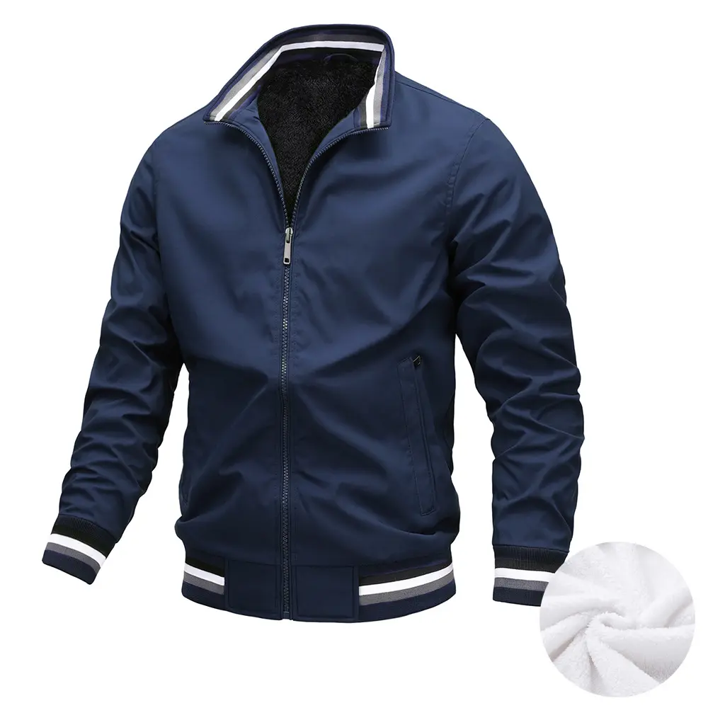 Xmas जैकेट विंडप्रूफ मेनू का नया प्लश आकस्मिक मेनू वसंत और शरद ऋतु के खेल ठोस रंग के जैकेट कोट
