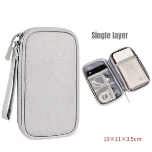 Travel Organizer <b>Bag</b> Cable Storage Organizers Pouch Carry Case Portable Waterproof Double Layers Storage <b>Bags</b> for Cable Cord - Product Image 3