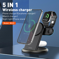 LDNIO WL02 Chargeur rapide universel magnétique sans fil, support de chargeur sans fil portable pour téléphone, iPhone 15 en 1, support de chargeur sans fil