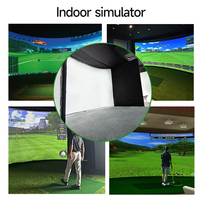 Simulateur de golf de luxe intérieur Jeu interactif professionnel Boîtier d'écran à chocs incurvé pour la protection