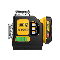 DEGLASERS Niveau laser 12V MAX, laser à ligne verte, laser professionnel 3D 12 lignes à 360 degrés avec batterie Li-ion rechargeable