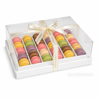 Boîte de transport rectangulaire écologique pour desserts avec couvercle transparent, en carton alimentaire, pour mini-gâteaux, pâtisseries, mousses, lot de 12/24