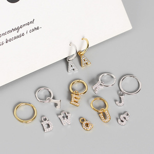 ต่างหูห่วงแบบห้อ<span class=keywords><strong>ย</strong></span>สำหรับผู้หญิงต่างหูเพทายลูกบาศก์ A-Z ตัวอักษรสว<span class=keywords><strong>ย</strong></span>งาม YHE0147เริ่มต้น - Product Image 5