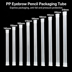 Tube d'emballage protecteur en plastique transparent PP pour <span class=keywords><strong>crayon</strong></span> à <span class=keywords><strong>sourcils</strong></span> à cordon, conteneur cylindrique droit pour cosmétiques - Product Image 1