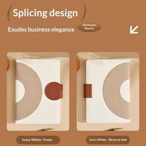 Cuaderno de Negocios de Cuero PU A5 de Alta Gama, Diseño de Bloques de Color, Tapa Dura, Cierre Magnético, Logotipo Personalizado, Oficina - Product Image 4