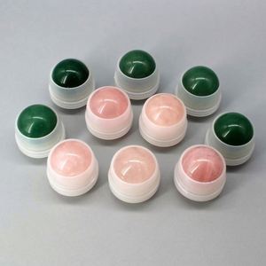 Rodillos de Piedras de Cristal Naturales Personalizados para Fabricantes, Bolas Redondas de Jade para Botellas de Aceites Esenciales - Product Image 1
