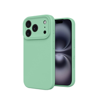 Coque en silicone liquide pour iPhone 16/17 Pro/Plus/Max, anti-jaunissement, antichoc avec protection de caméra surélevée et boutons réactifs