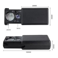 Jewelry Loupe Magnifier With UV LED Light 30X 60X Multi-Power Small Portable Loupe Magnifier for Diamonds Gems Coins Stamps