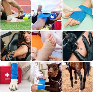 2 inch x 5 mét tự dính băng cố kết đàn hồi Băng bác sĩ thú y quấn băng hình xăm Grip quấn băng cho hình xăm Grip máy - Product Image 5