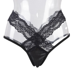Comercio exterior europeo y americano, ventas transfronterizas, bragas transparentes de encaje para mujer, conjunto erótico de tanga de cintura baja. - Product Image 5
