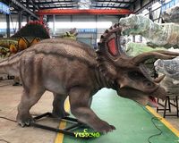 Modèle de dinosaure Triceratops animatronique grandeur nature pour intérieur/extérieur, en silicone, télécommandé, pour musée, centre commercial, aéroport, garderie